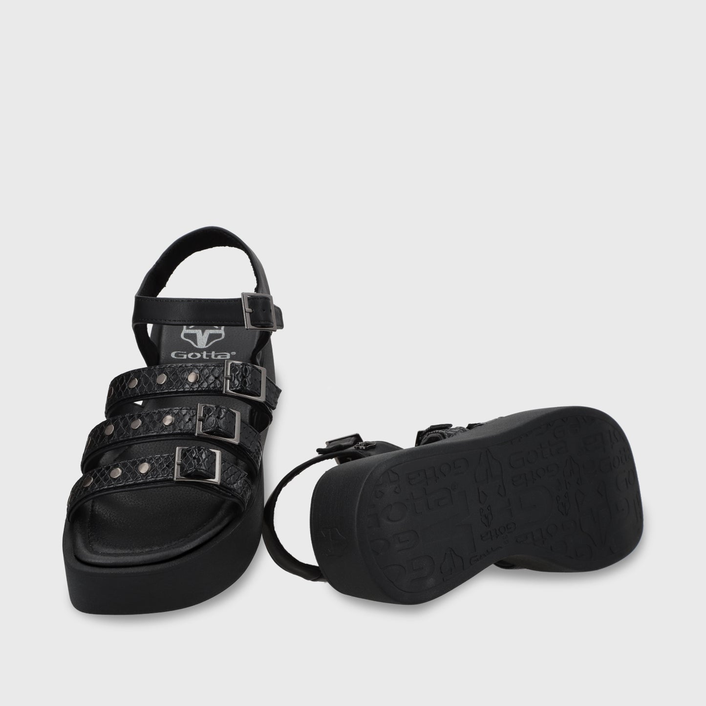 Sandalia Plataforma Negro Mujer 53731