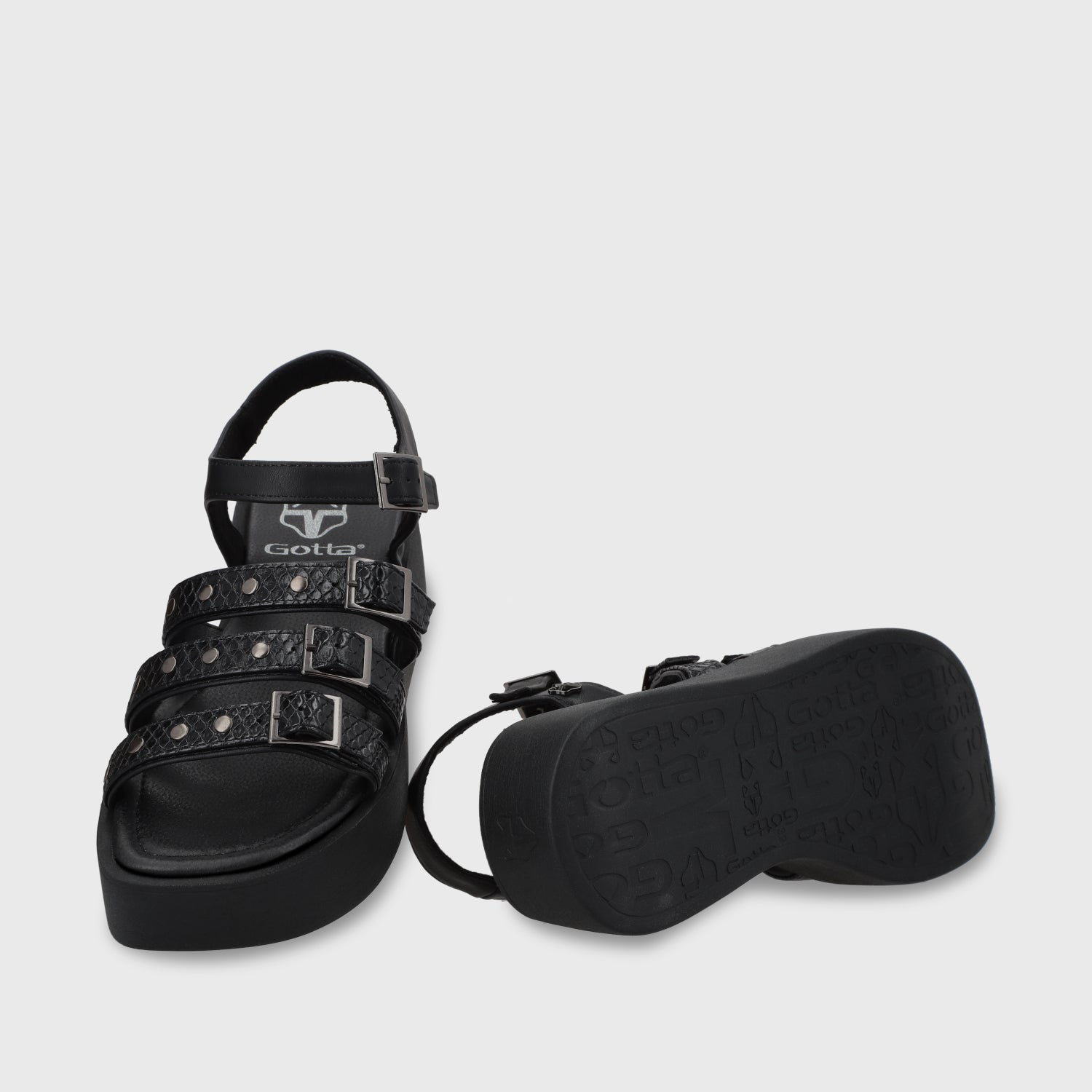 Sandalia Plataforma Negro Mujer 53731