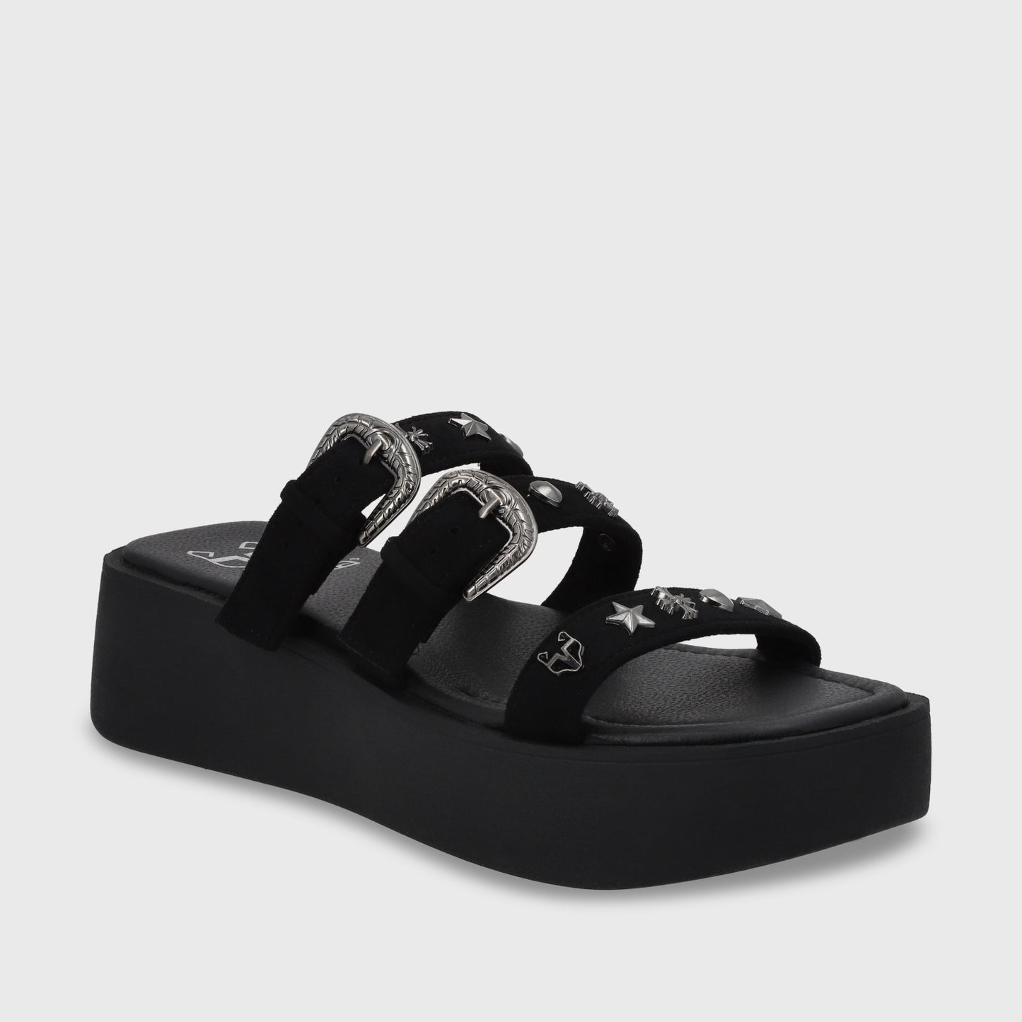 Sandalia Plataforma Negro Mujer 53732