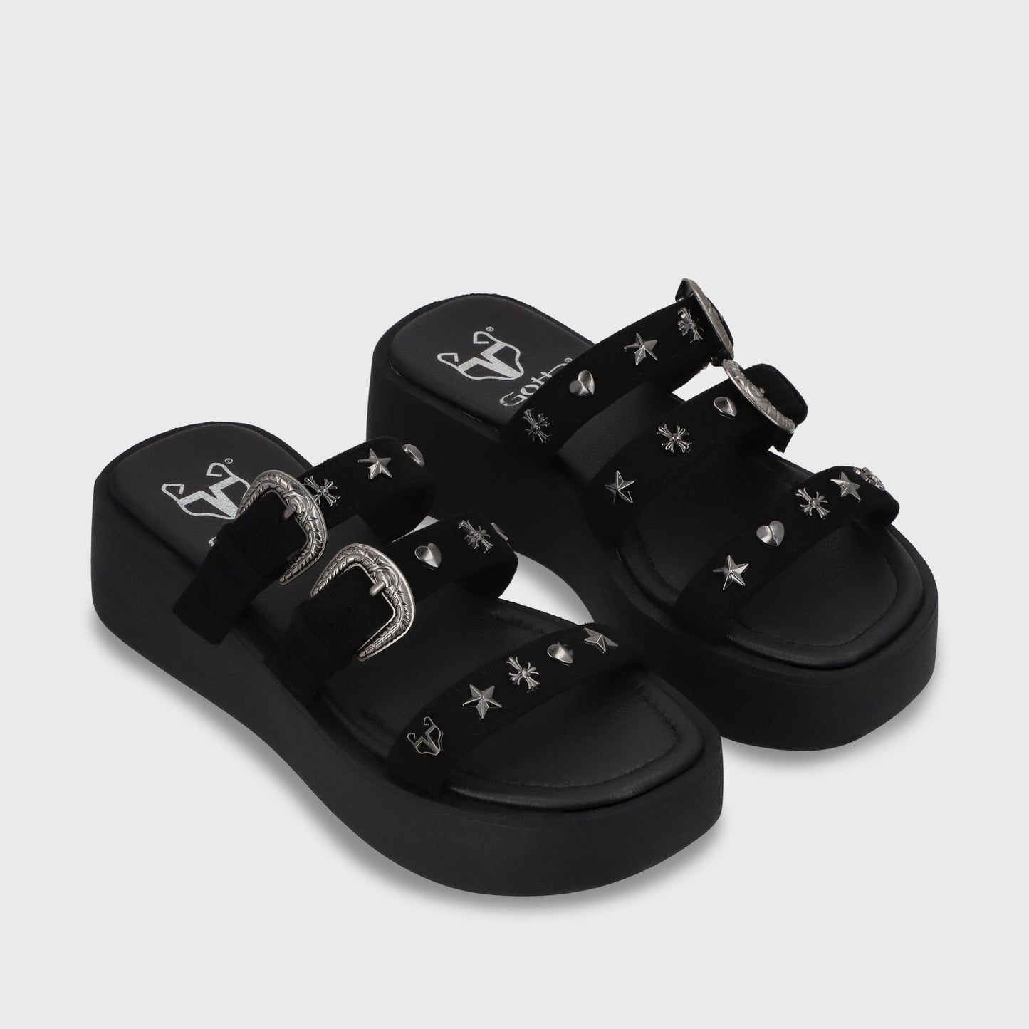 Sandalia Plataforma Negro Mujer 53732