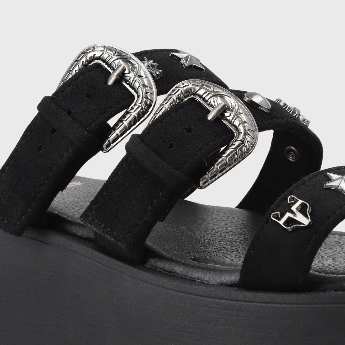 Sandalia Plataforma Negro Mujer 53732