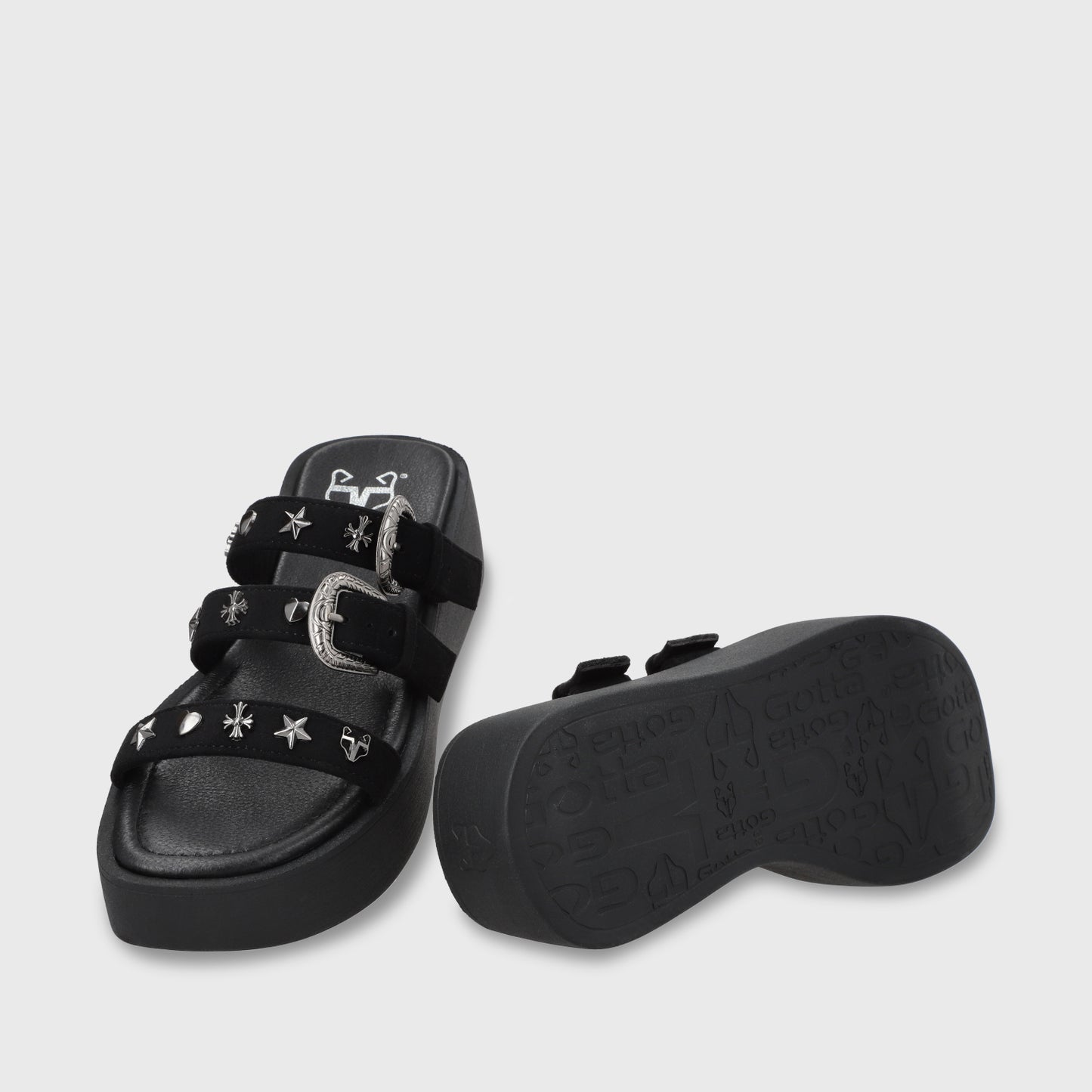 Sandalia Plataforma Negro Mujer 53732