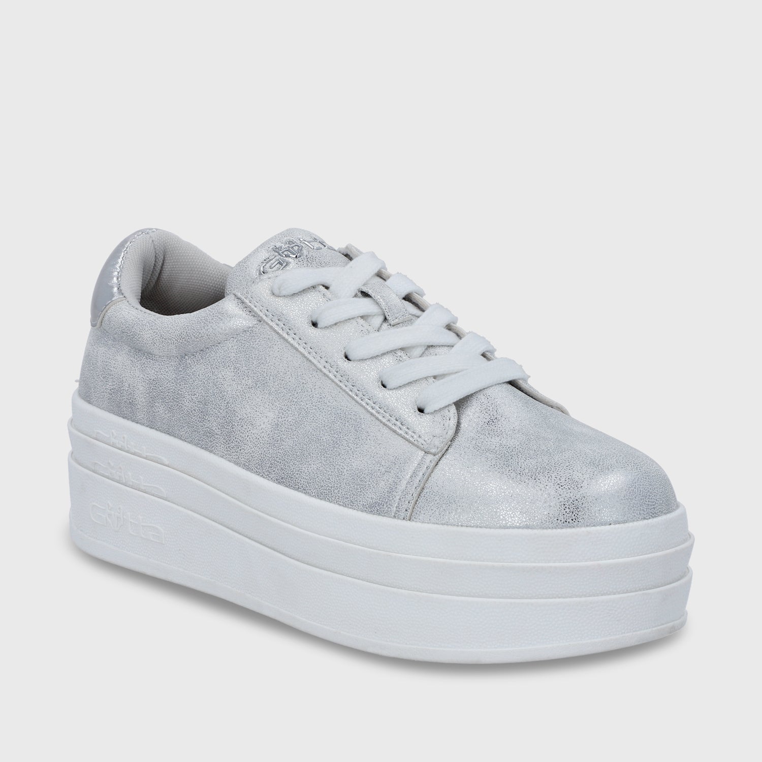 Zapatilla Plataforma Plateado Mujer 53751