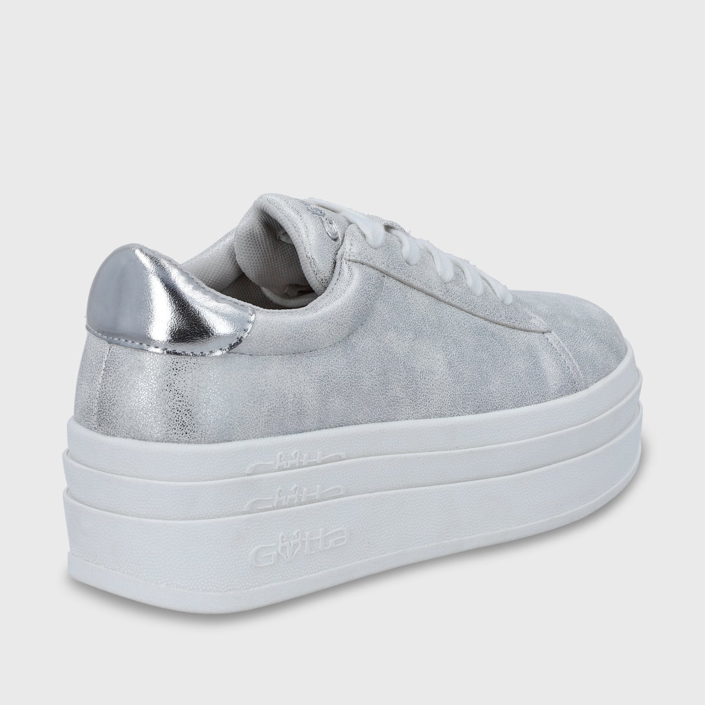 Zapatilla Plataforma Plateado Mujer 53751