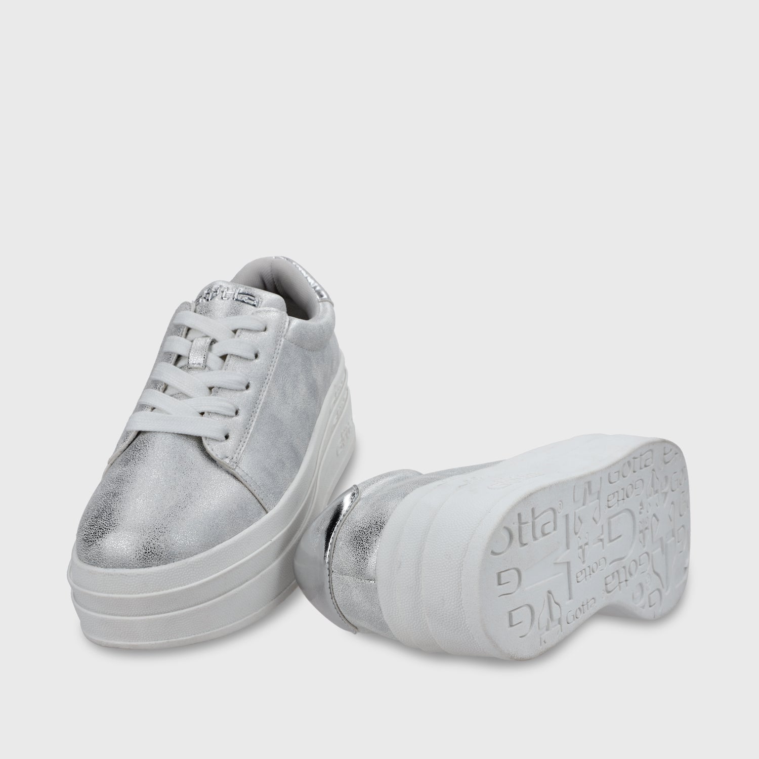 Zapatilla Plataforma Plateado Mujer 53751