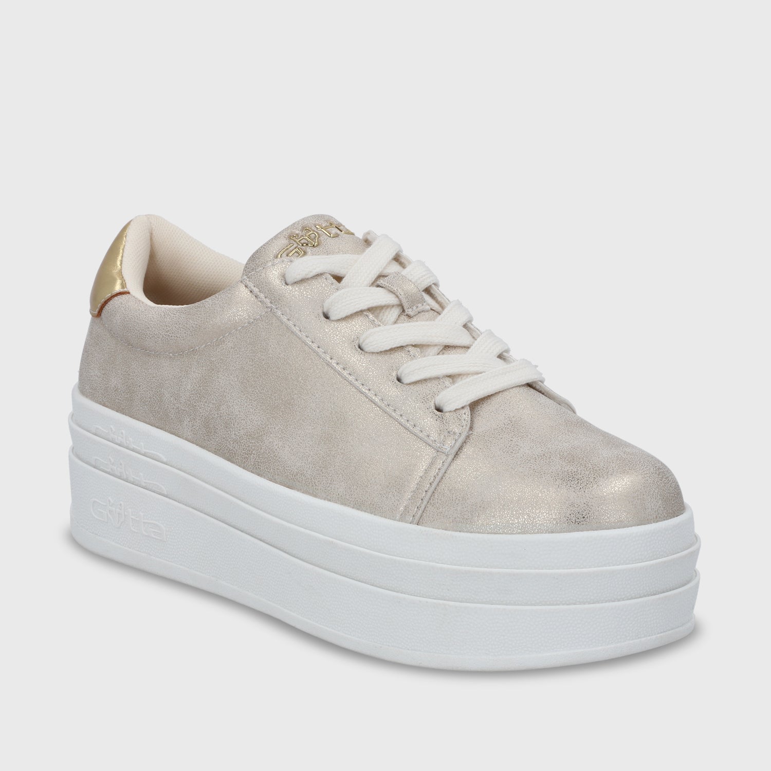 Zapatilla Plataforma Oro Mujer 53751