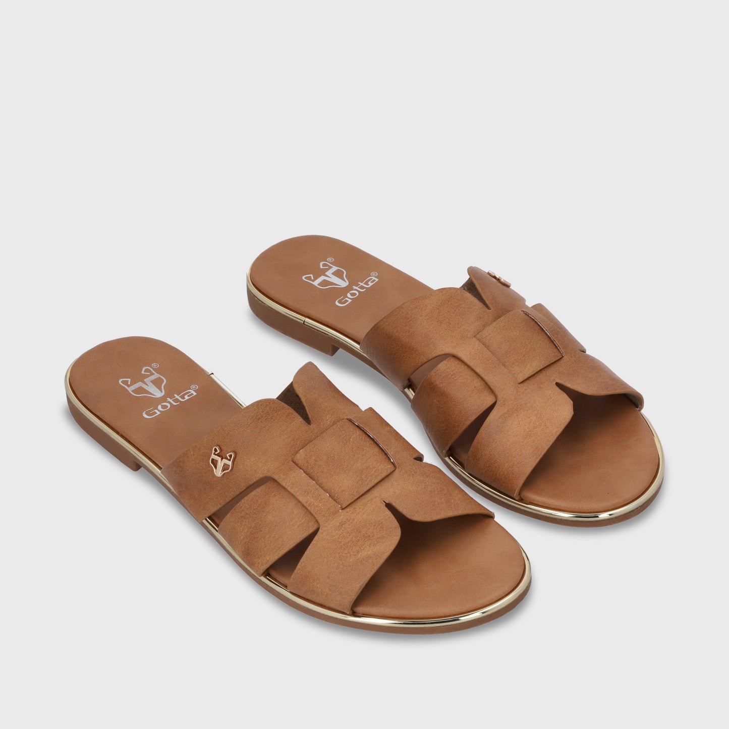 Sandalia Plana Beige Mujer 55210