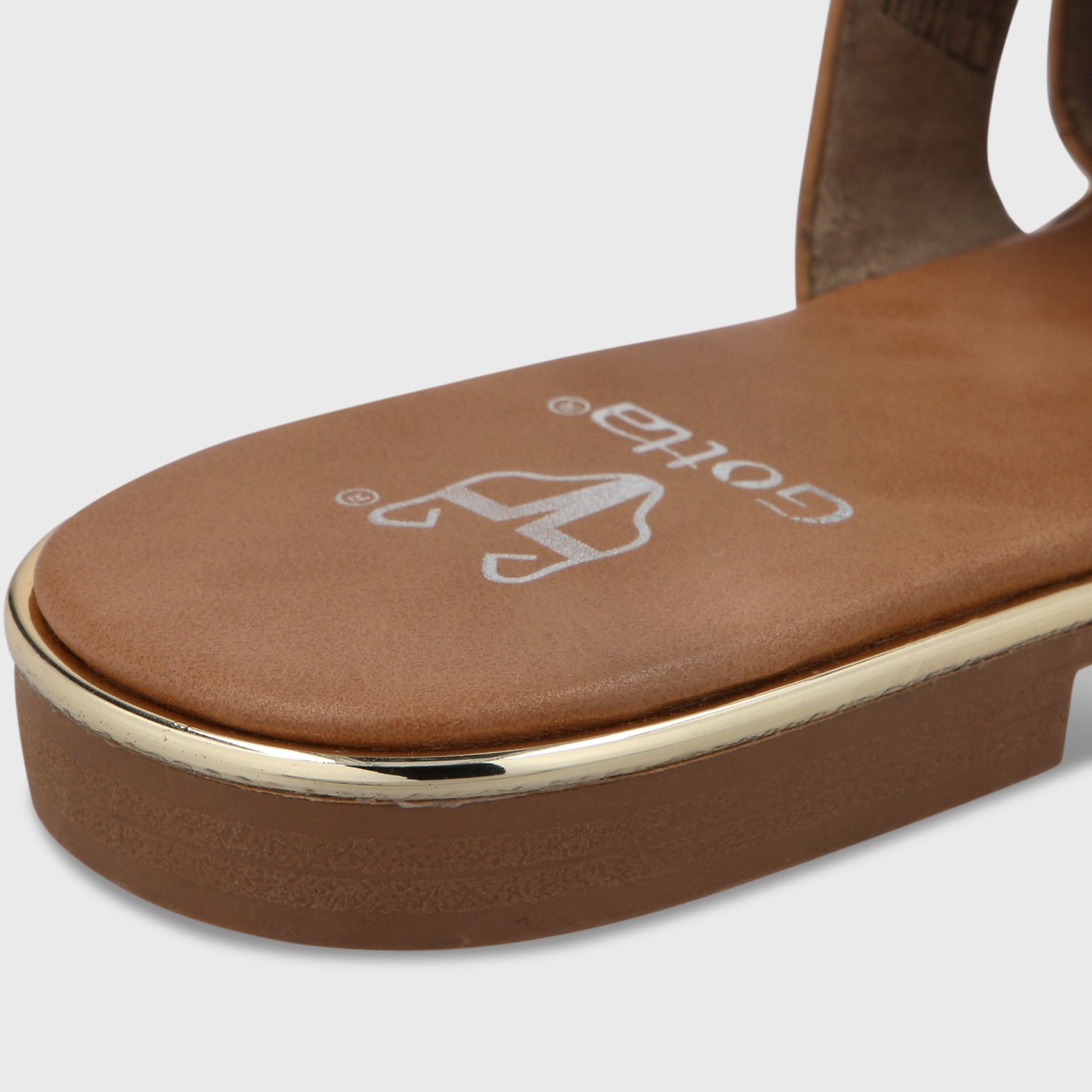 Sandalia Plana Beige Mujer 55210