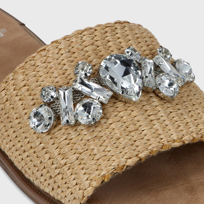 Sandalia Plana Rafia Mujer 55220