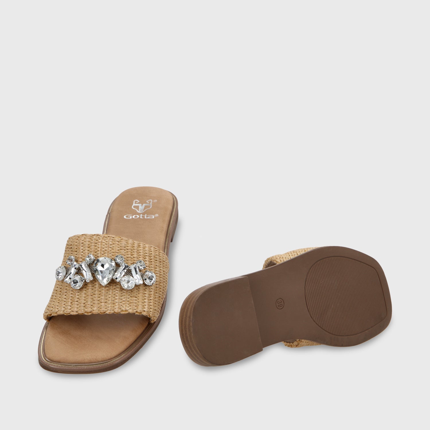 Sandalia Plana Rafia Mujer 55220