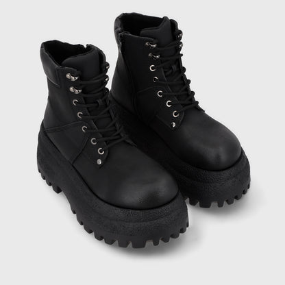 Botin Plataforma Negro Mujer 55290