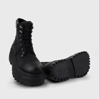 Botin Plataforma Negro Mujer 55290