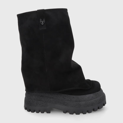 Bota Plataforma Negra Mujer 55291