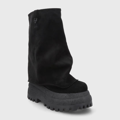 Bota Plataforma Negra Mujer 55291