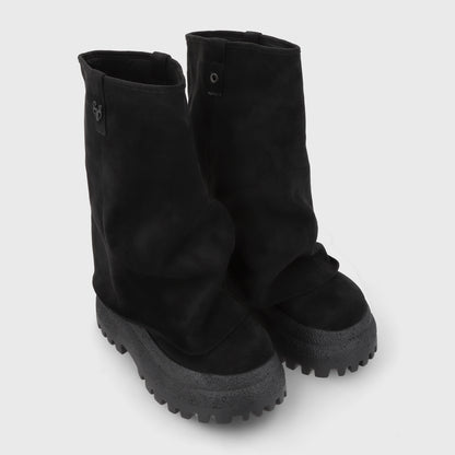 Bota Plataforma Negra Mujer 55291