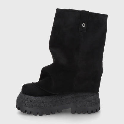 Bota Plataforma Negra Mujer 55291