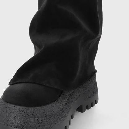 Bota Plataforma Negra Mujer 55291