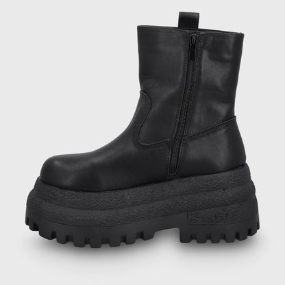 Botin Plataforma Negro Mujer 55292