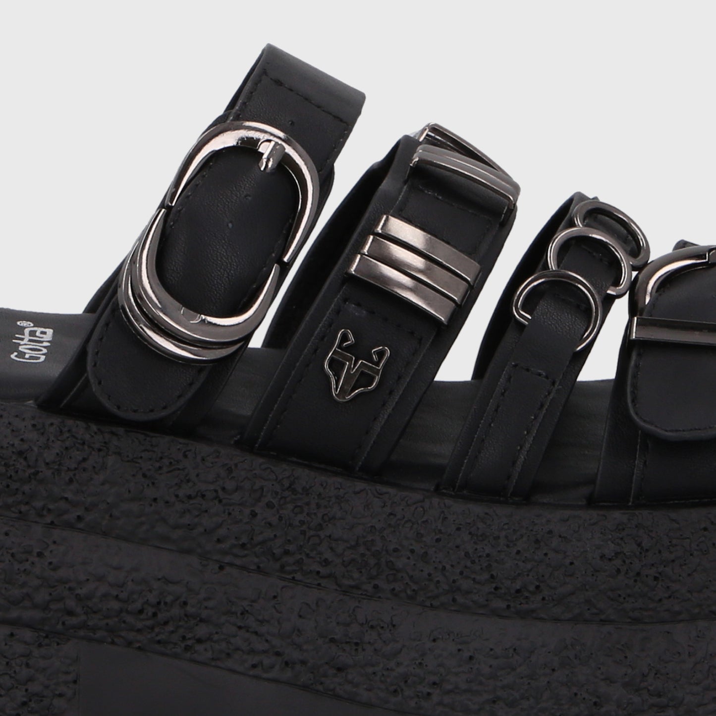 Sandalia Plataforma Negra Mujer 55294