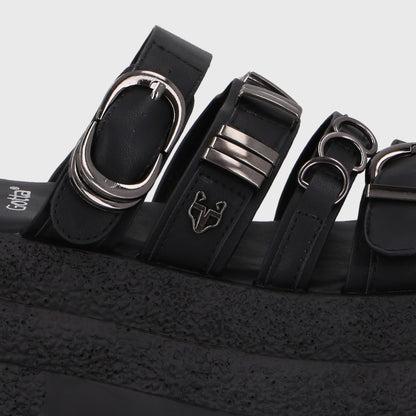 Sandalia Plataforma Negra Mujer 55294