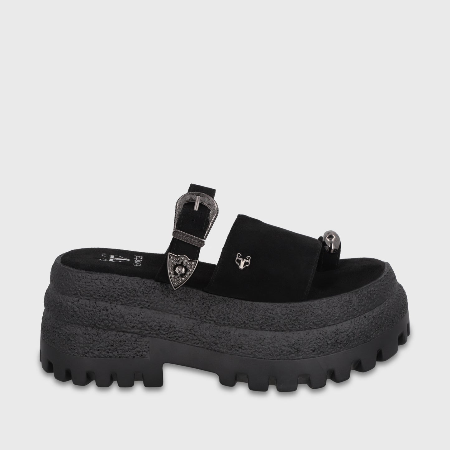 Sandalia Plataforma Negra Mujer 55295