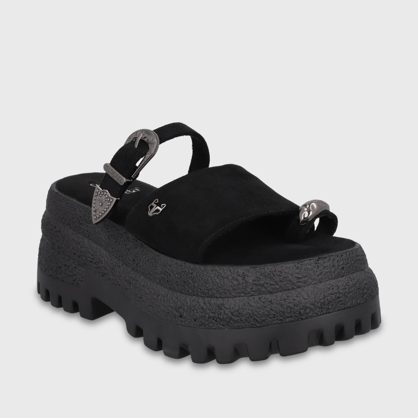 Sandalia Plataforma Negra Mujer 55295