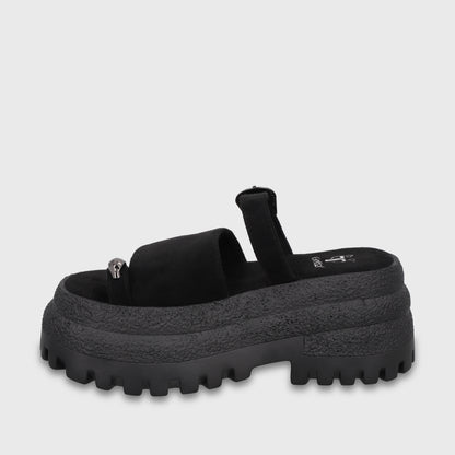 Sandalia Plataforma Negra Mujer 55295