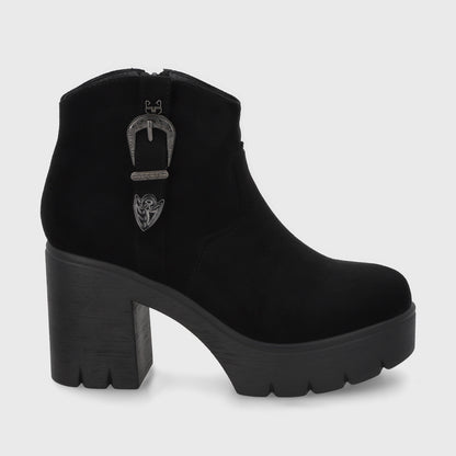 Botín Plataforma Negro Mujer 55311