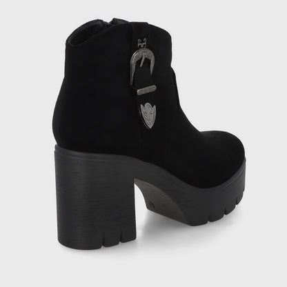 Botín Plataforma Negro Mujer 55311