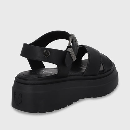 Sandalia Plataforma Negra Mujer 55923
