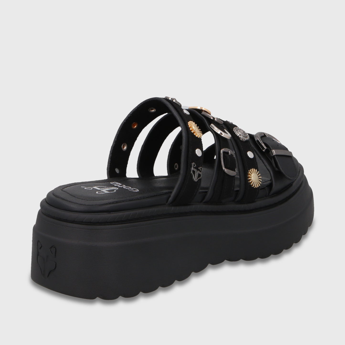 Sandalia Plataforma Negra Mujer 55924