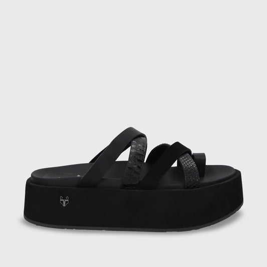 Sandalia Plataforma Negro Mujer 55940