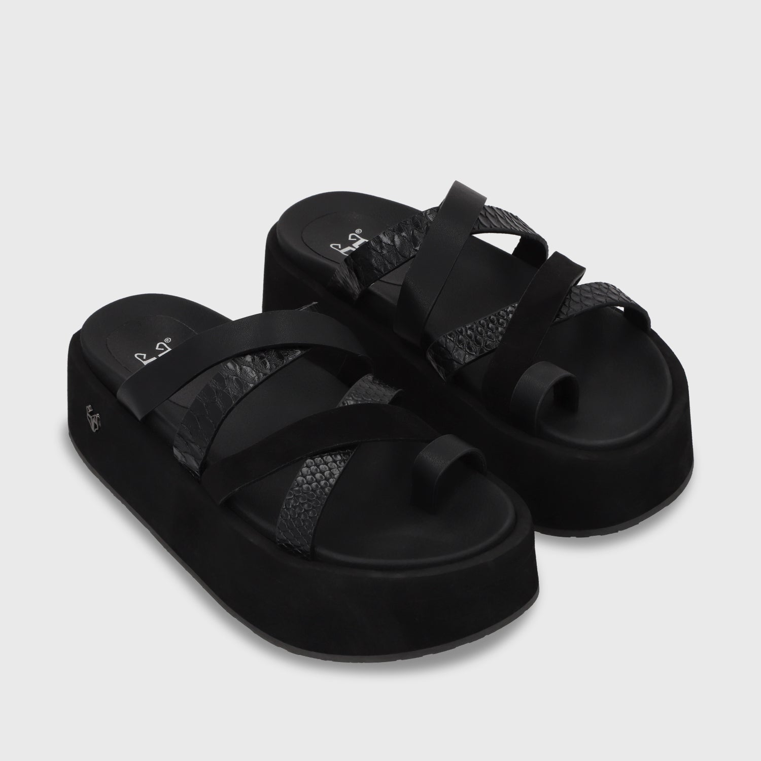 Sandalia Plataforma Negro Mujer 55940