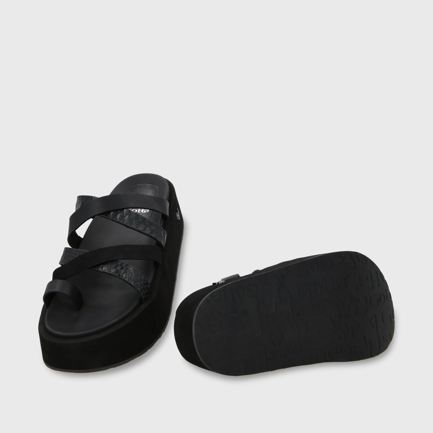 Sandalia Plataforma Negro Mujer 55940