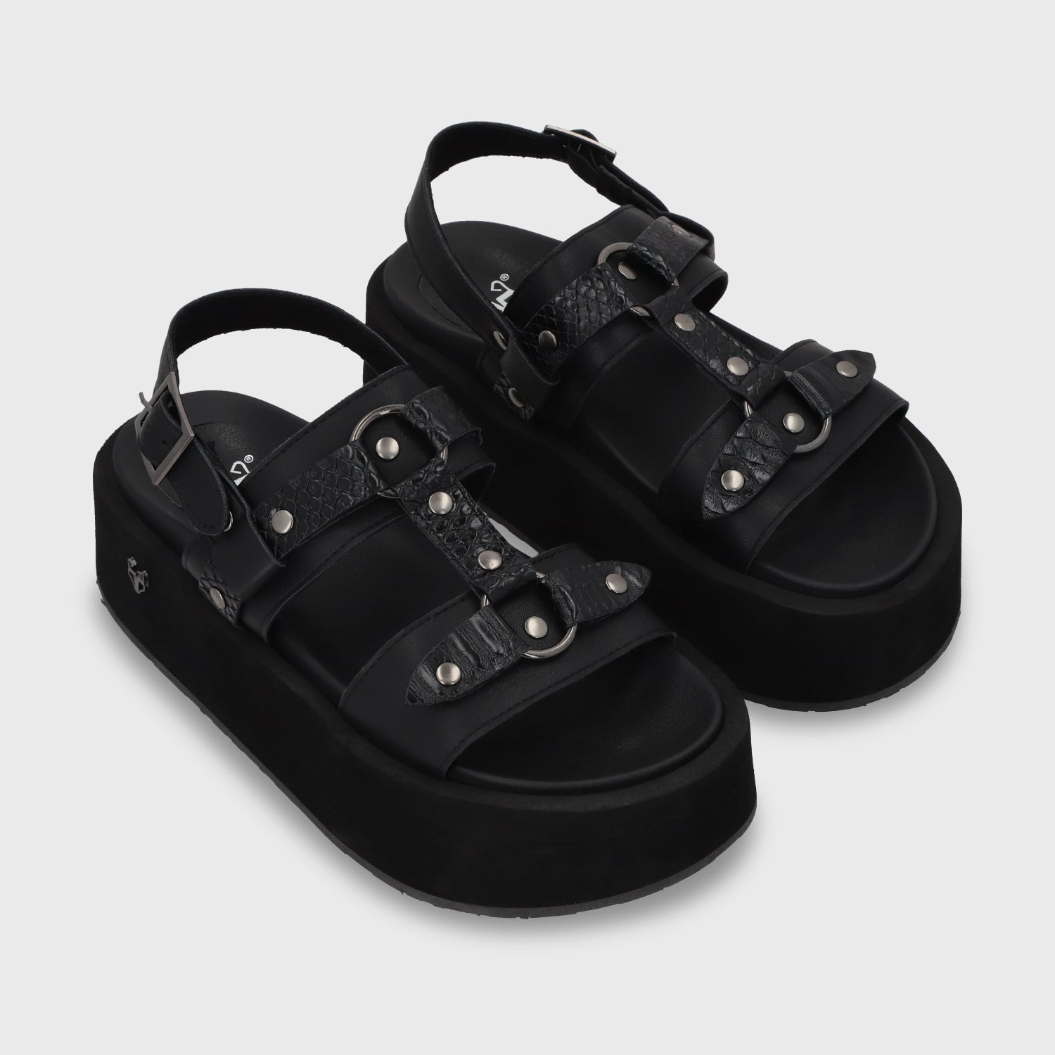 Sandalia Plataforma Negro Mujer 55941