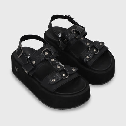 Sandalia Plataforma Negro Mujer 55941