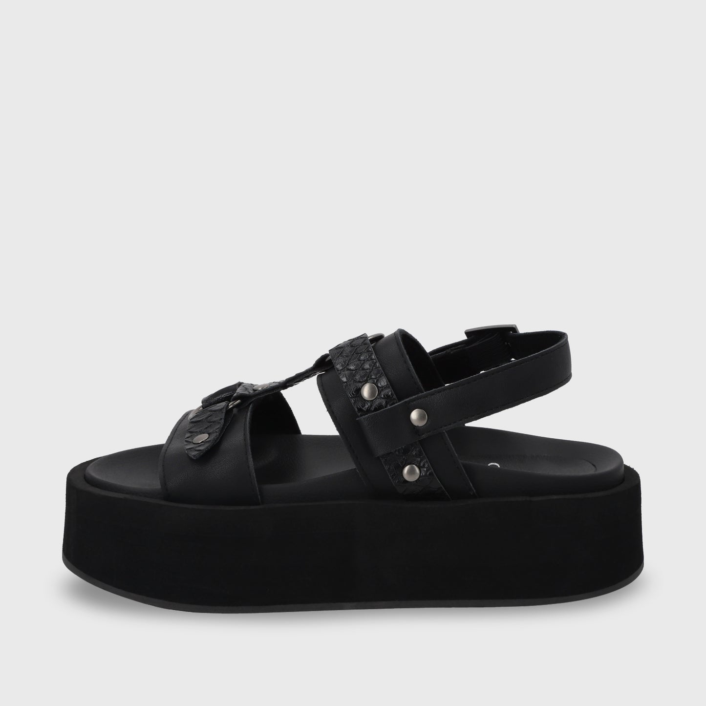 Sandalia Plataforma Negro Mujer 55941
