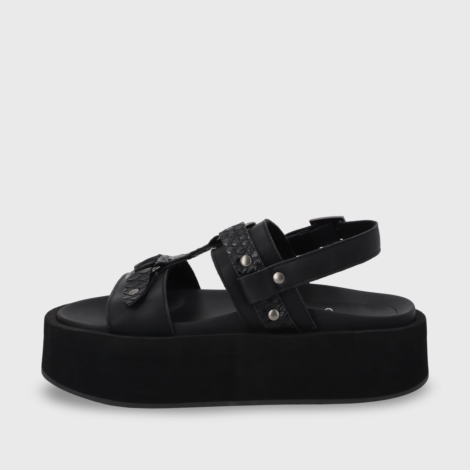 Sandalia Plataforma Negro Mujer 55941