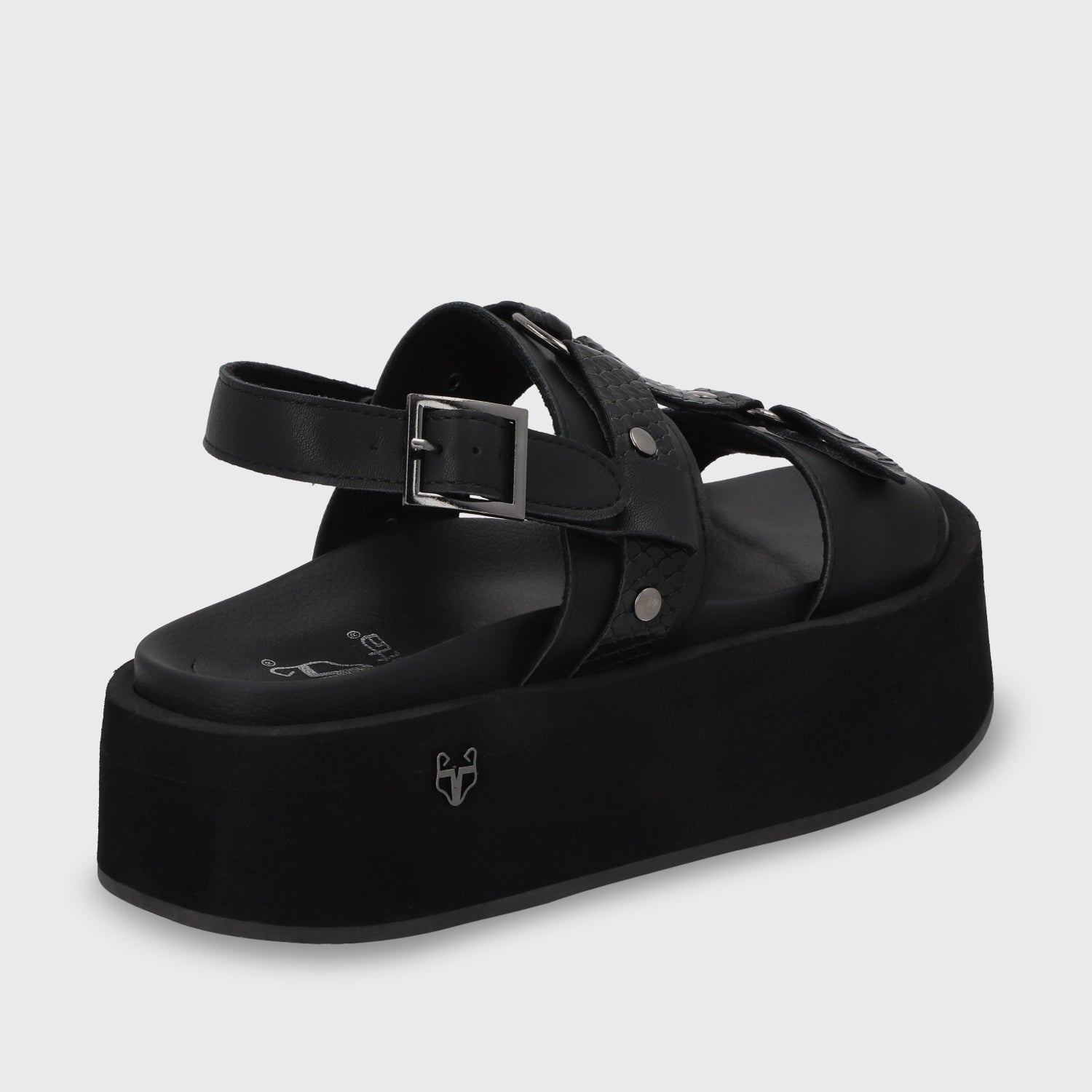 Sandalia Plataforma Negro Mujer 55941