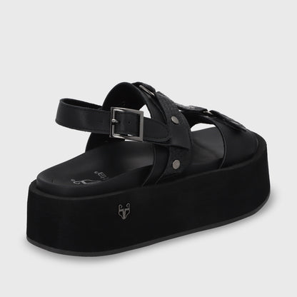Sandalia Plataforma Negro Mujer 55941