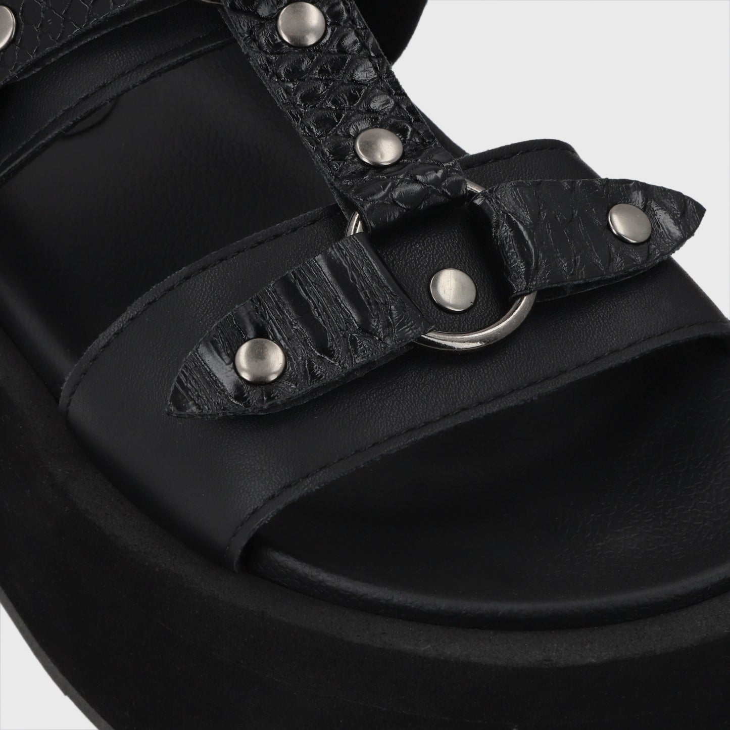 Sandalia Plataforma Negro Mujer 55941