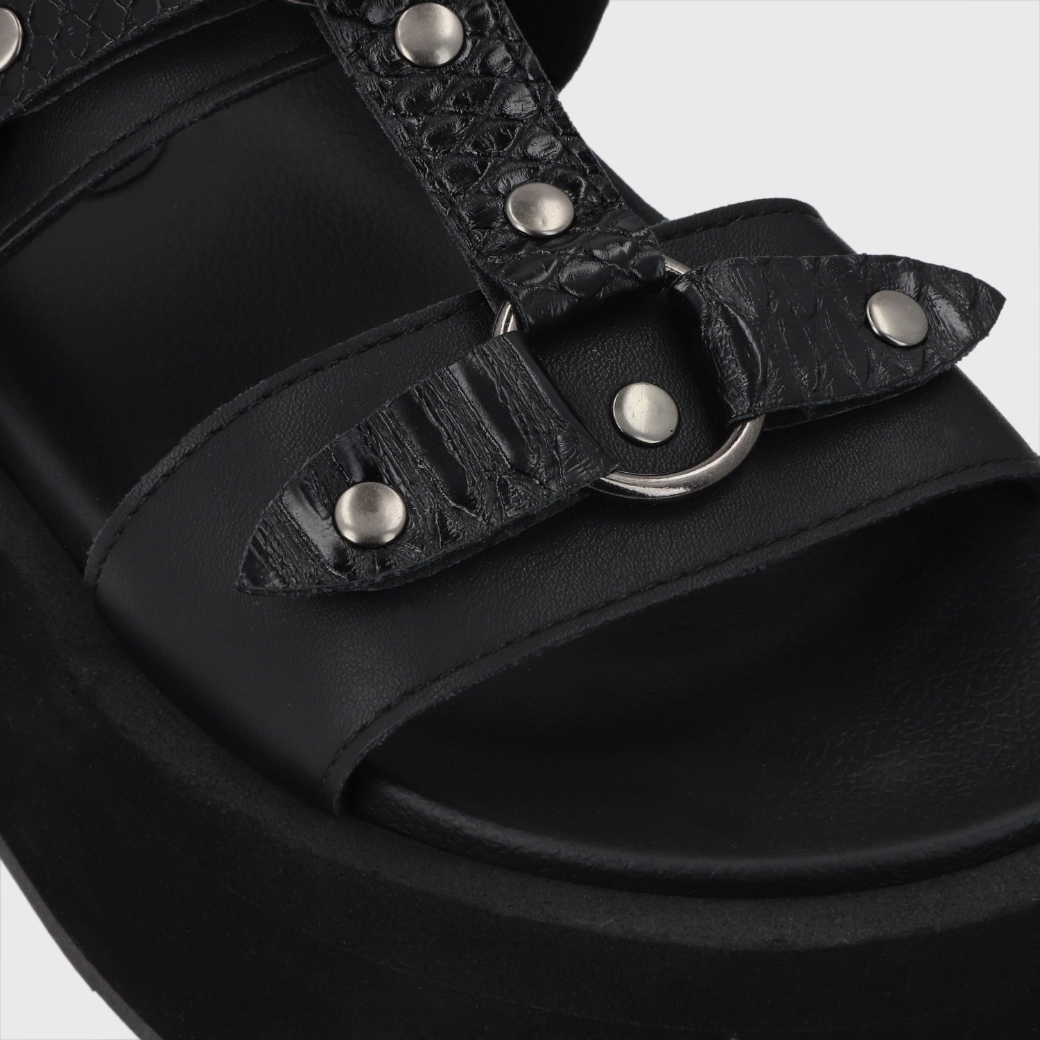 Sandalia Plataforma Negro Mujer 55941