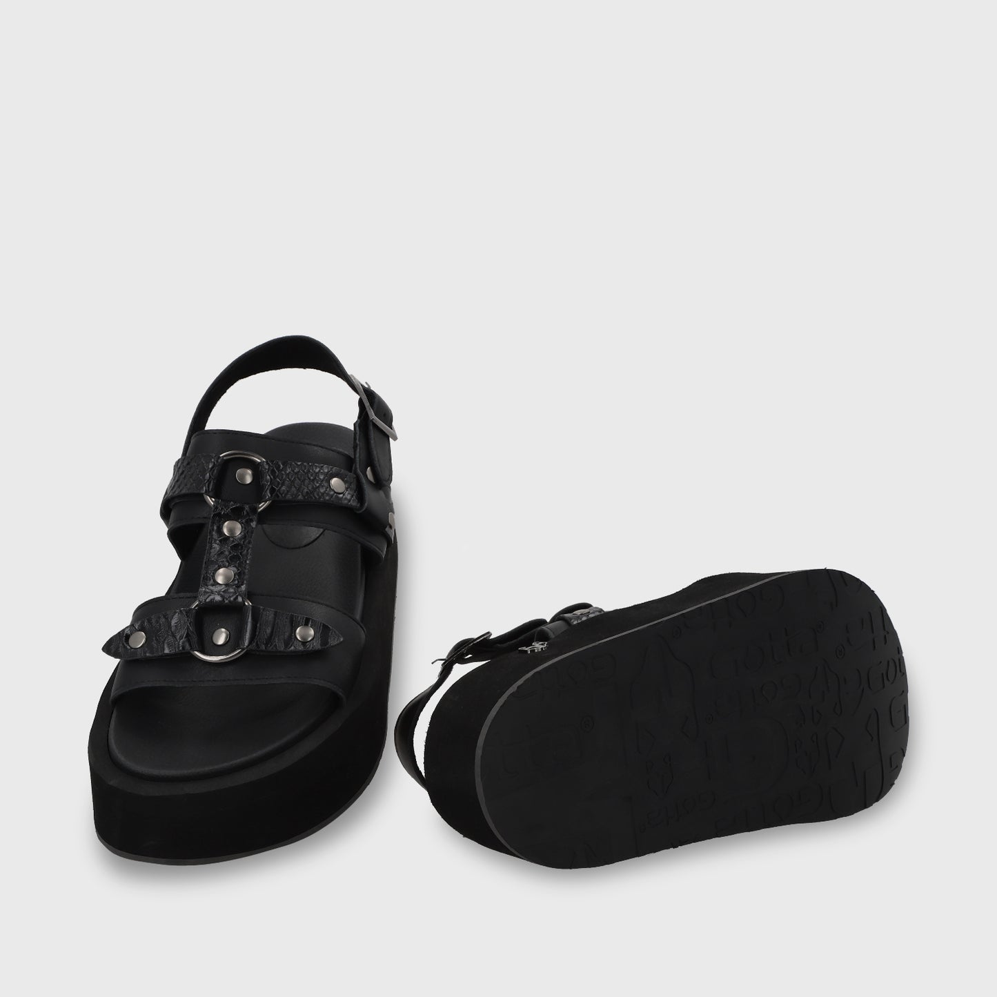 Sandalia Plataforma Negro Mujer 55941