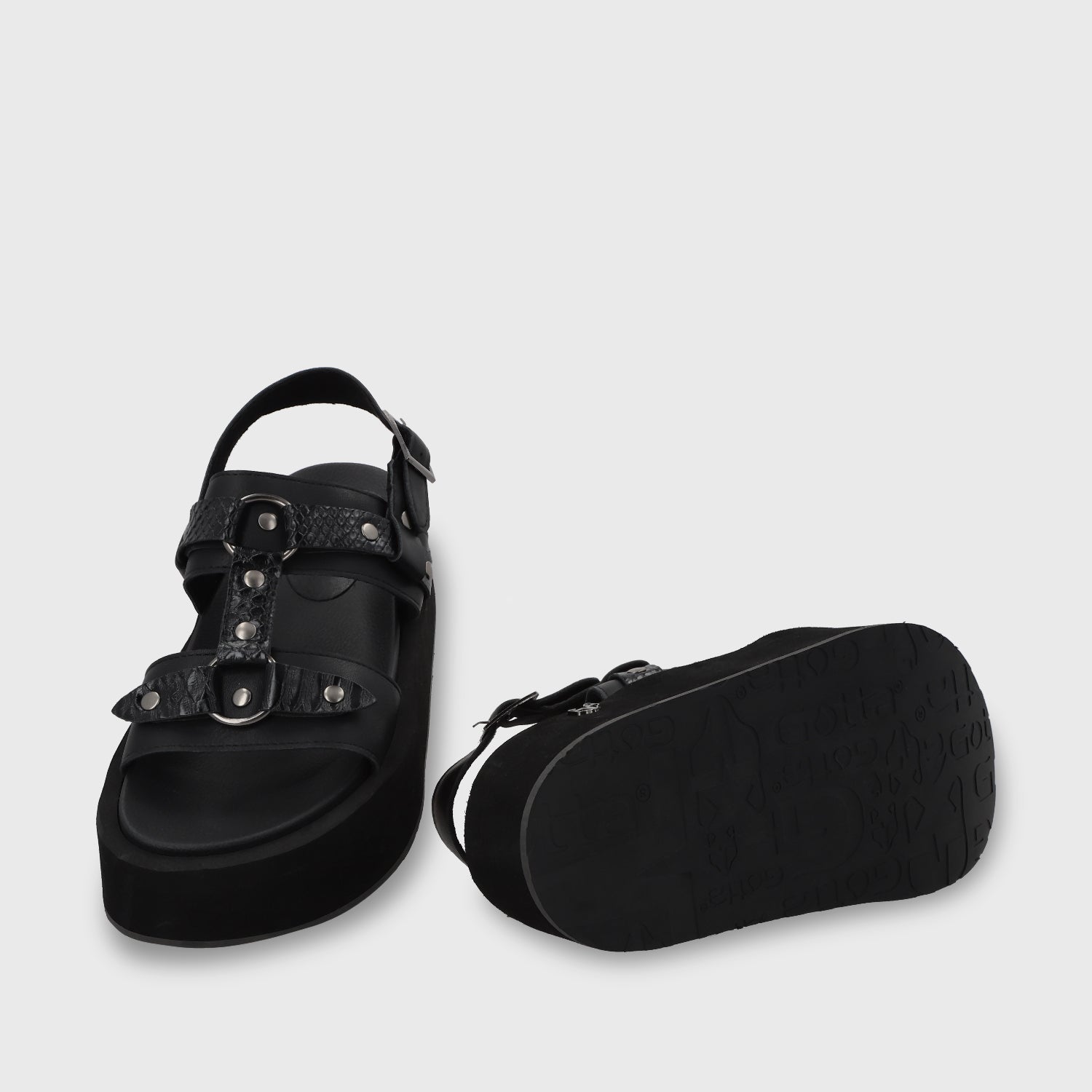 Sandalia Plataforma Negro Mujer 55941