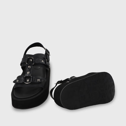 Sandalia Plataforma Negro Mujer 55941