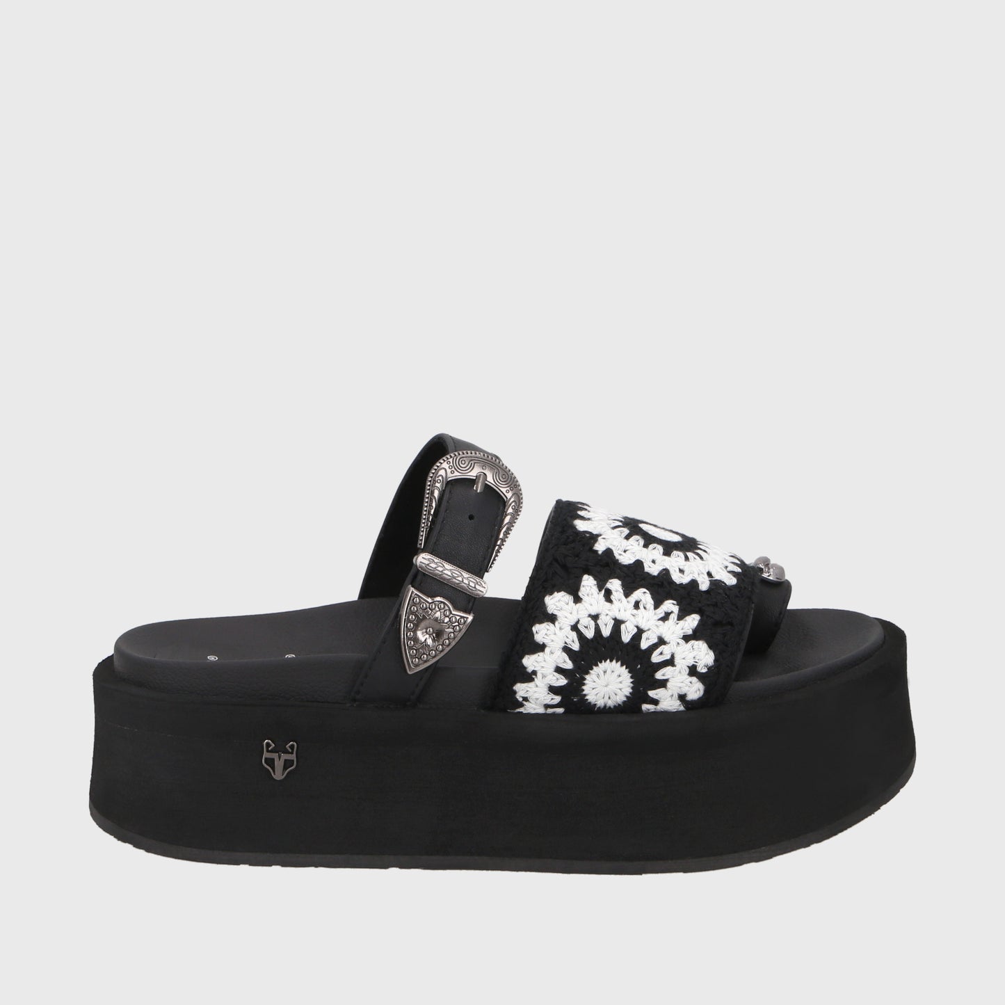 Sandalia Plataforma Negra Mujer 55942