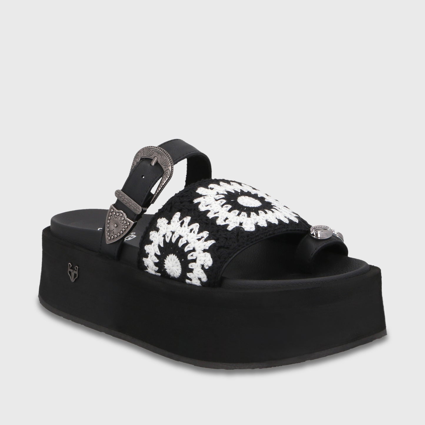 Sandalia Plataforma Negra Mujer 55942