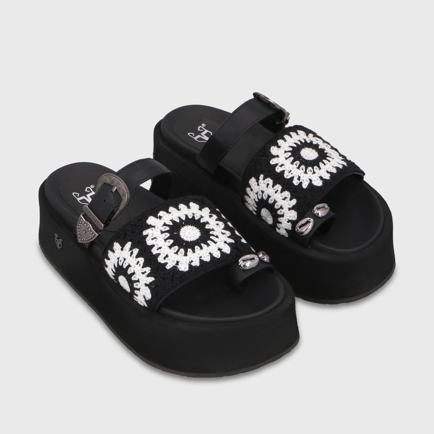 Sandalia Plataforma Negra Mujer 55942