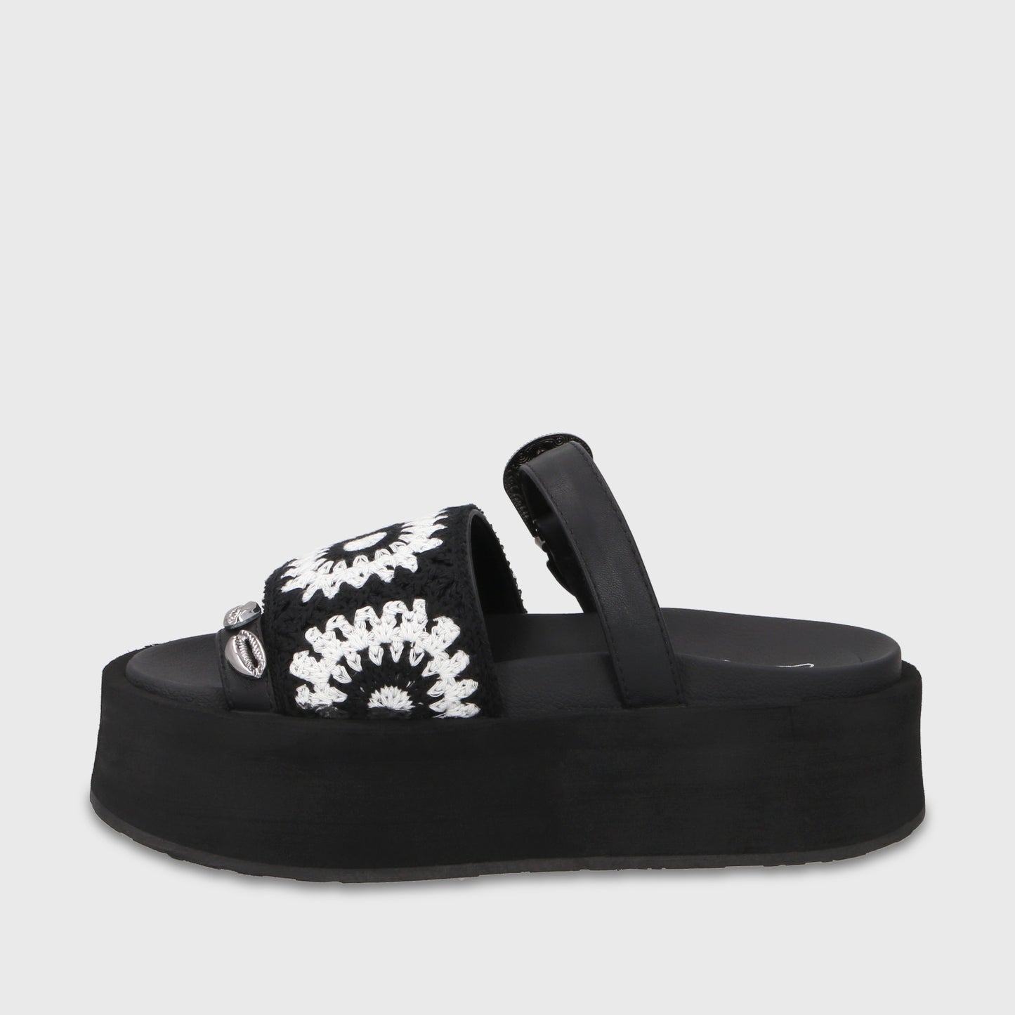 Sandalia Plataforma Negra Mujer 55942