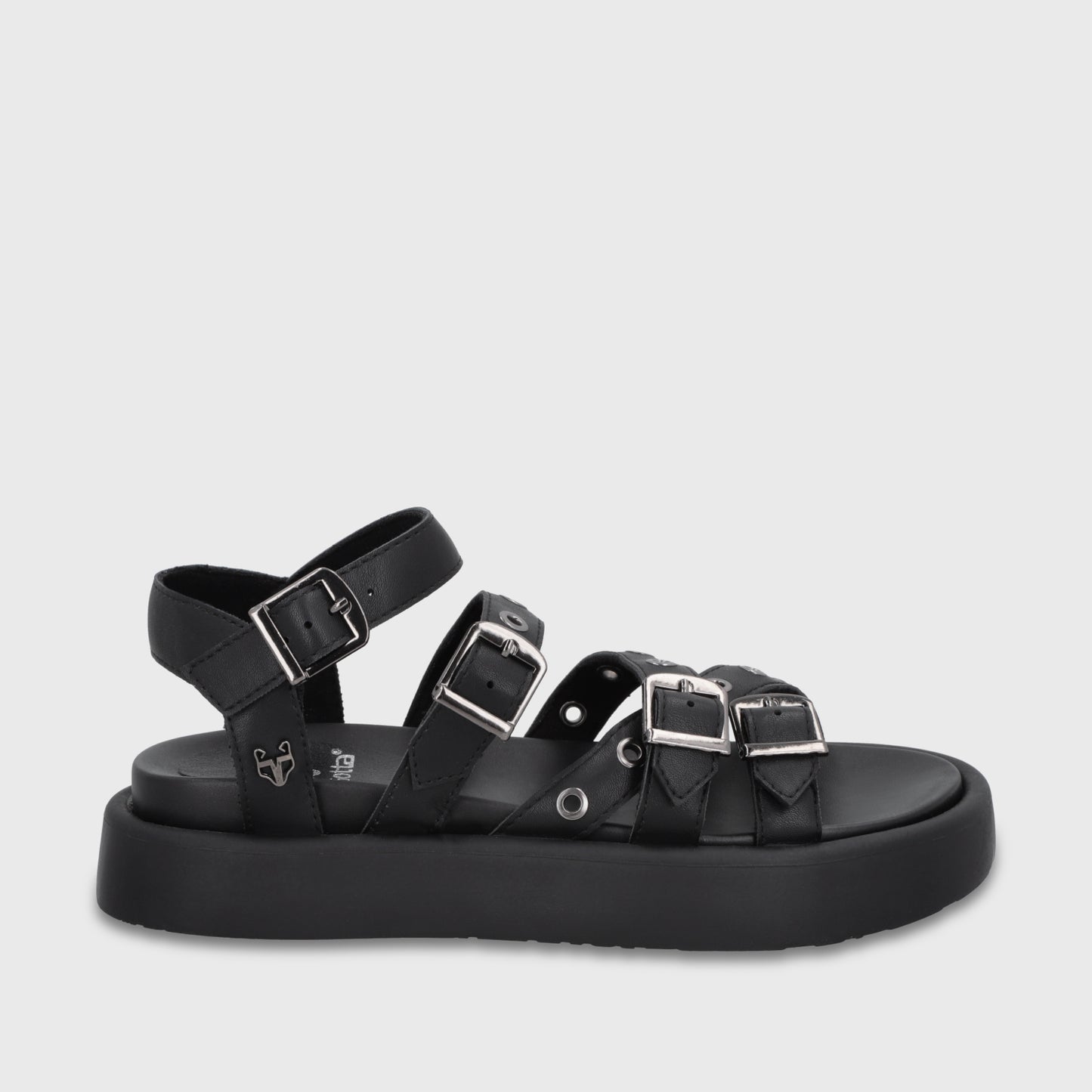 Sandalia Plataforma Negra Mujer 55950